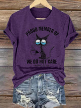 🔥Buy 3 Get 15% Off🔥Women's Retro Funny Proud Member Of Club We Do Not Care Menopause Perimenopause Print  T-Shirt