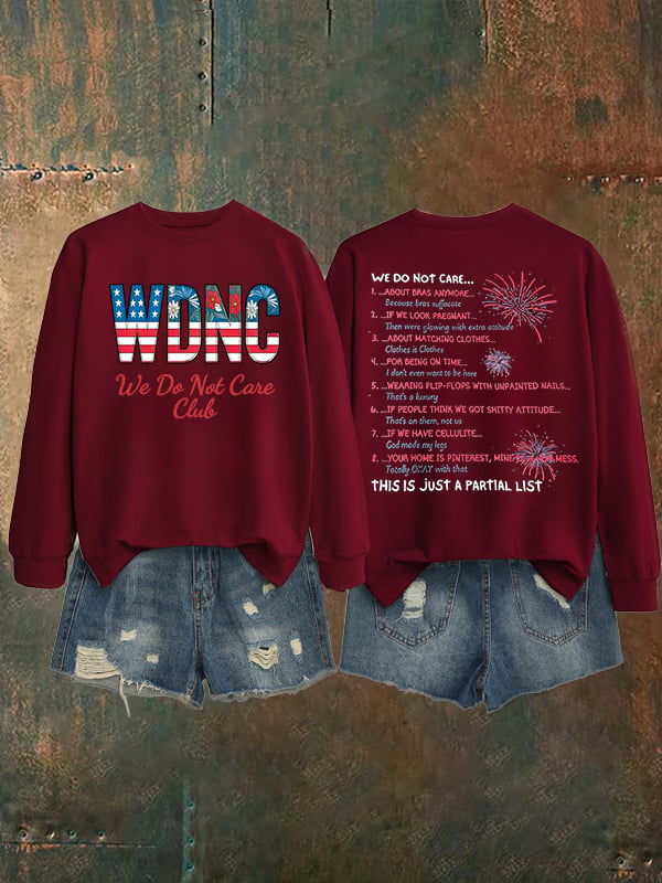 Women's  Retro Funny Proud Member Of Club We Do Not Care Menopause Perimenopause Print   Sweatshirt