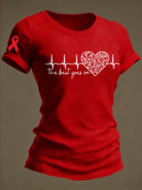 Women's Heart Disease Survivor Crewneck T-shirt