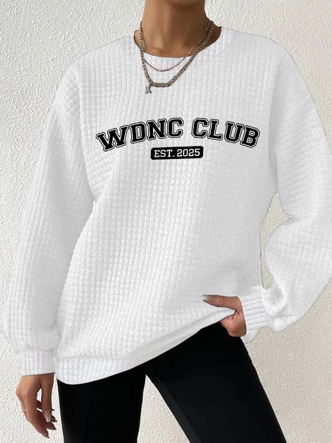 🔥Buy 3 Get 15% Off🔥Retro Funny Funny WDNC Club Est. 2026 Menopause Perimenopause Print Textured Sweatshirt