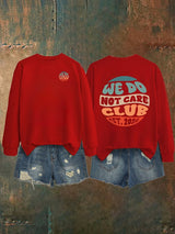 Women's  Retro Funny Proud Member Of Club We Do Not Care Menopause Perimenopause Print   Sweatshirt