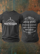 Men's Faith Waymaker Print Casual T-Shirt