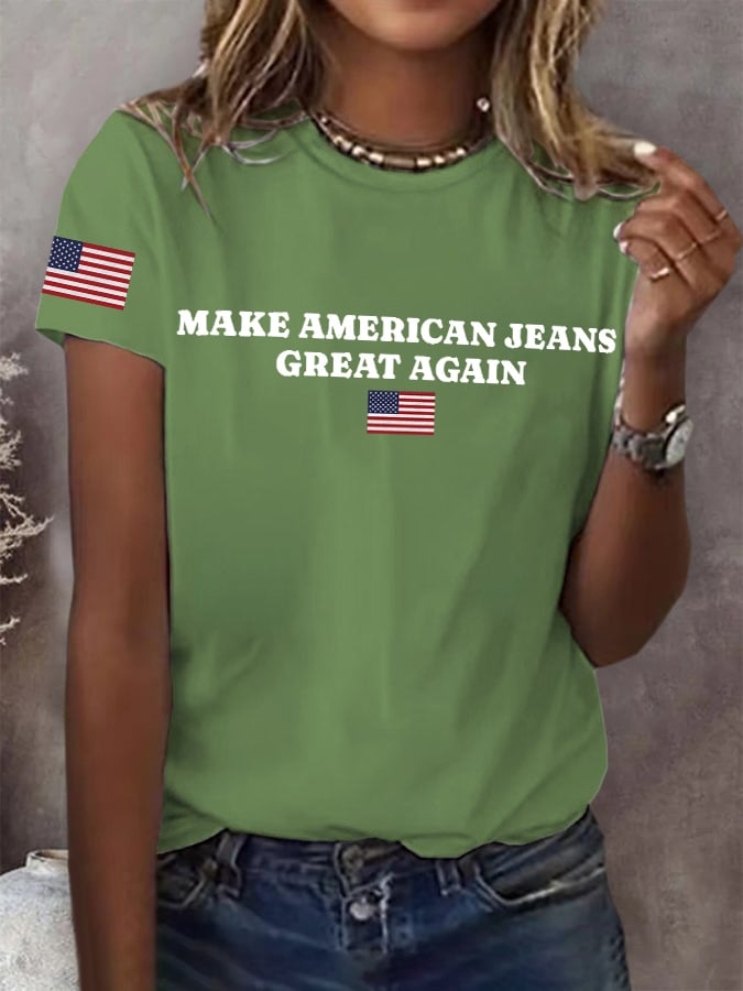 🔥Buy 3 Get 15% Off🔥Retro Make American Jeans Great Again Print T-Shirt