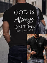 Men's God Is Always On Time Printed Shirt