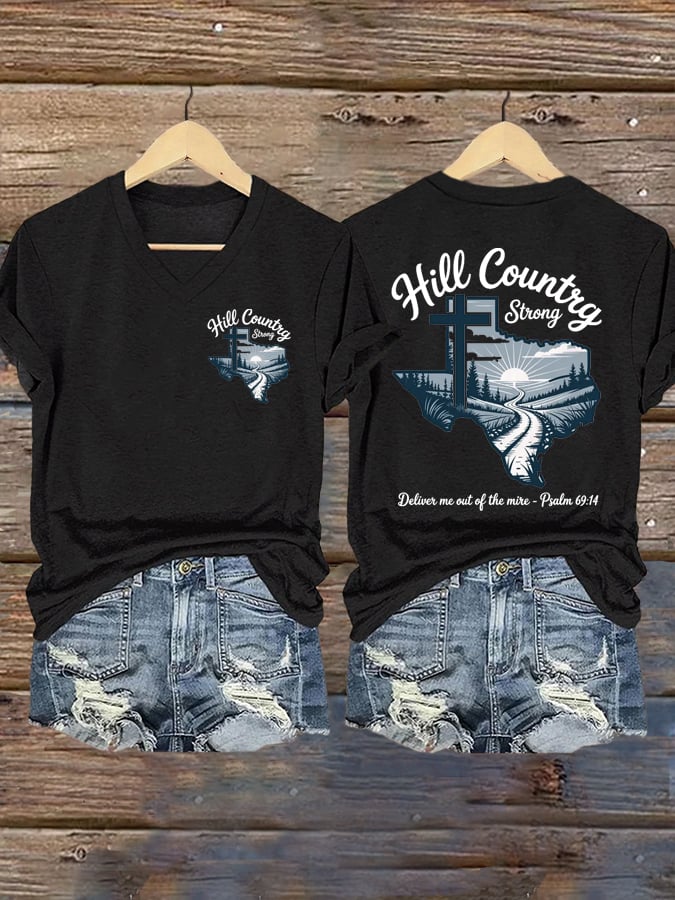 Women's Texas Hill Country Strong  Printed T-Shirts