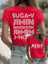 Women's BTS Fan Print Short-Sleeve T-Shirt