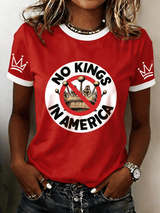 🔥Buy 3 Get 15% Off🔥Women's  with No King Pattern Print Comfortable Patchwork Short-Sleeve