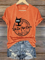 V-Neck Retro Funny Proud Member Of WDNC Club We Do Not Care Menopause Perimenopause Print T-Shirt
