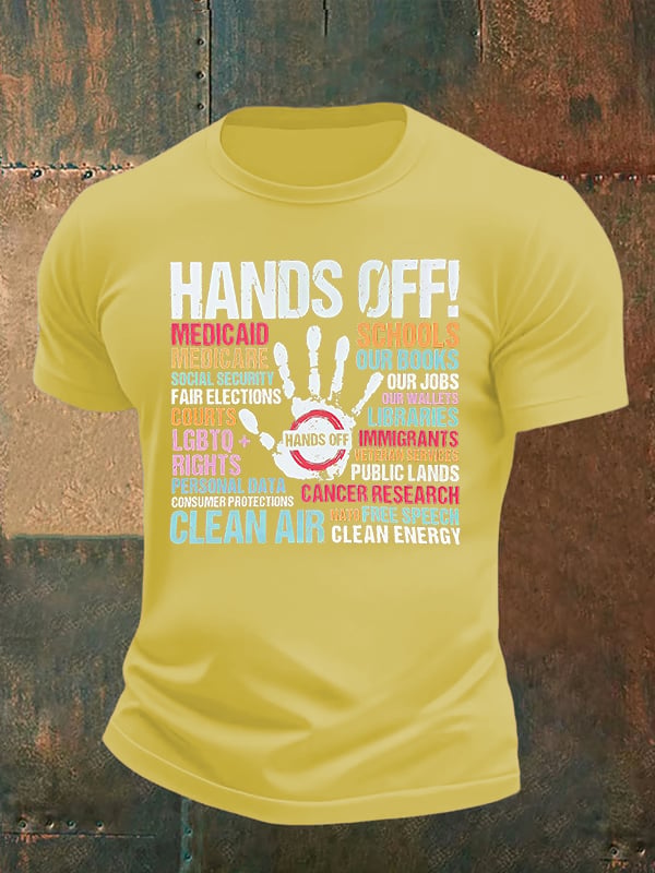 🔥Buy 3 Get 15% Off🔥Men's  HANDS OFF!  Print T-Shirt