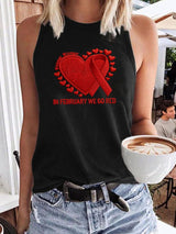 Women's Heart Disease Awareness Printed Vest
