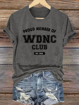 Women's Retro Funny Proud Member Of Club We Do Not Care Menopause Perimenopause Print  T-Shirt