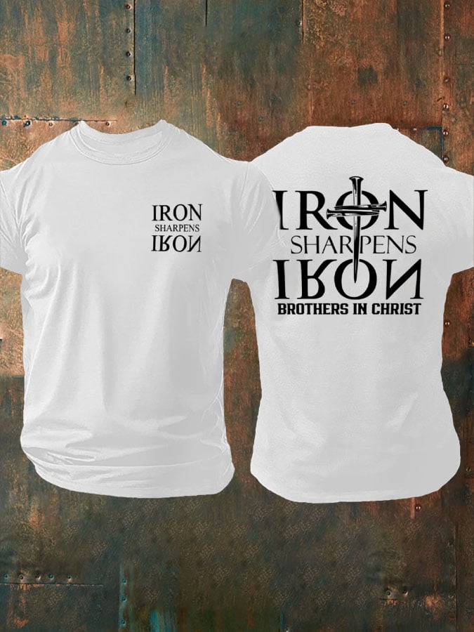 🔥Hot Sale Picks 🔥Men's Iron Sharpen Iron Printed Christian T-shirt