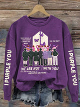 Women's K-pop Printed Long-Sleeve Sweatshirt