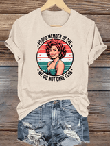 Women's  Retro Funny Proud Member Of Club Menopause Perimenopause Print T-Shirt