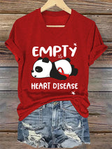 Women's Casual Heart Disease Awareness Printed Short-Sleeve T-Shirt