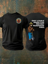 Men's  Retro Resist Save The Forest Service Print T-Shirt