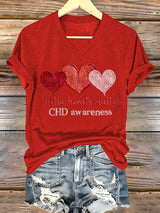 Women's Heart Disease Awareness Print T-shirt