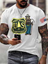 Men's Retro Save The Forest Service Print T-Shirt