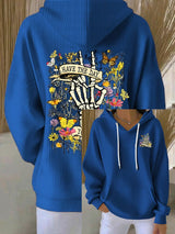 🔥Buy 3 Get 15% Off🔥Women's  Flower skull hand gesture Of WDNC Club We Do Not Care Menopause Perimenopause Print  Hoodie