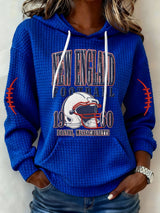 Women’s Football Graphic Waffle Knit Hoodie