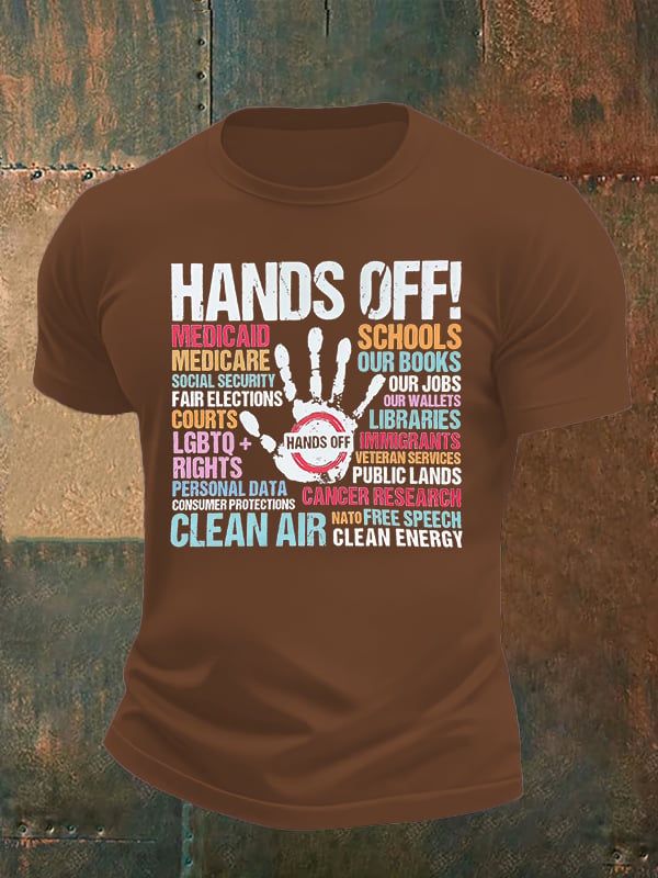 🔥Buy 3 Get 15% Off🔥Men's  HANDS OFF!  Print T-Shirt