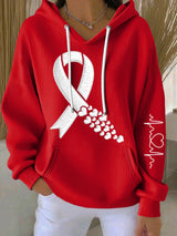 Women's Casual Heart Disease Awareness Hoodie