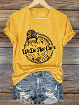 V-Neck Retro Funny Proud Member Of WDNC Club We Do Not Care Menopause Perimenopause Print T-Shirt