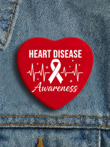 Women's casual heart disease awareness brooch