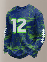 Men's Football Waffle Fabric Long-sleeved T-shirt