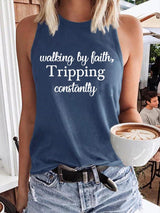 Women's Walking By Faith Tripping Constantly Print Vest
