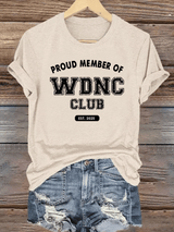 Women's Retro Funny Proud Member Of Club We Do Not Care Menopause Perimenopause Print  T-Shirt