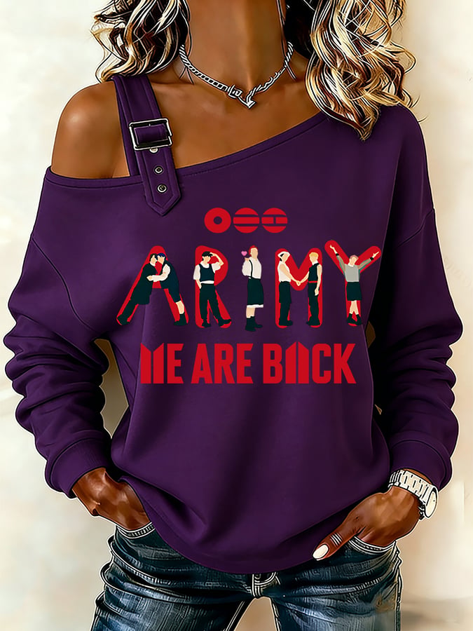Women's Comfortable Off-Shoulder Sweatshirt