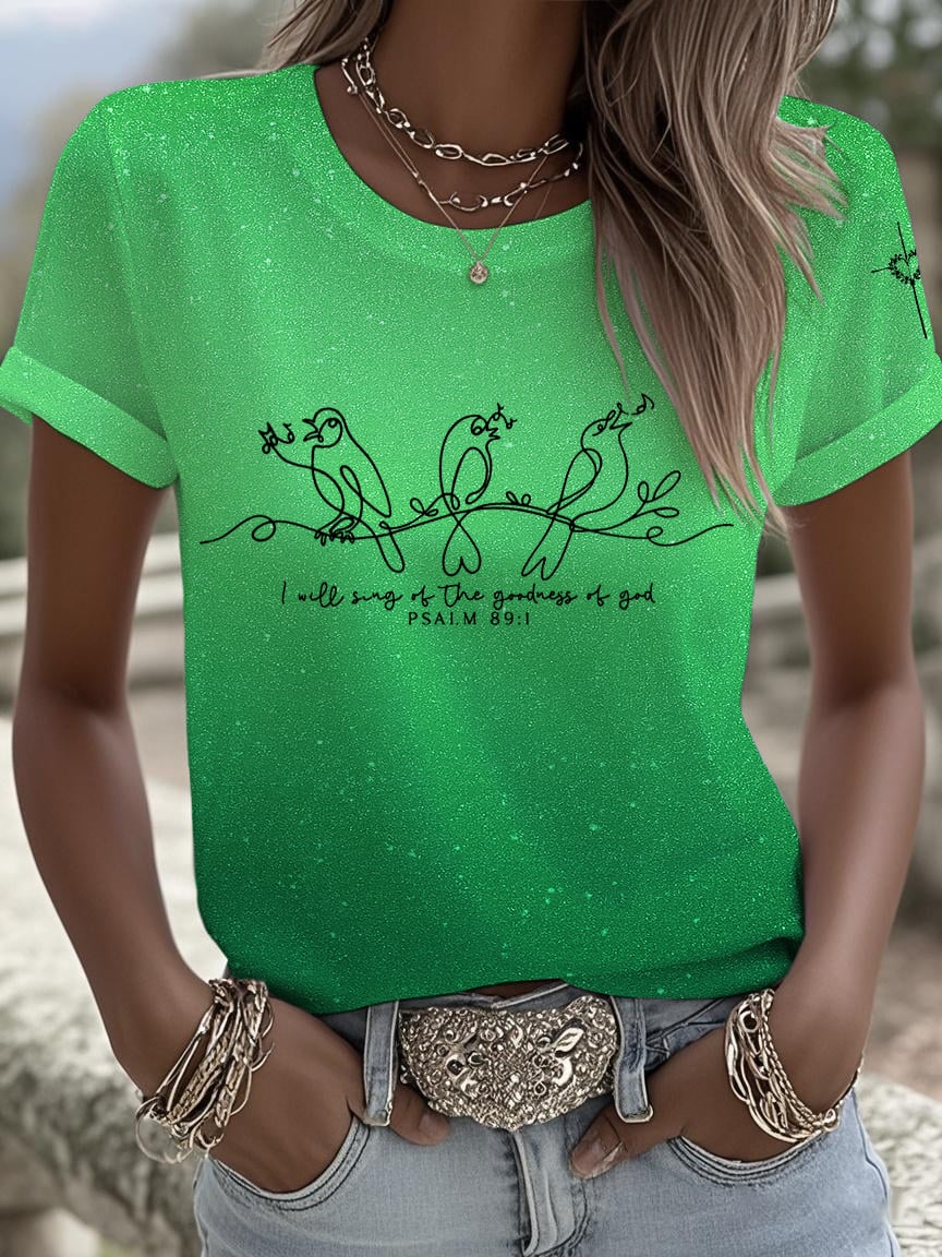 Women's  I Will Sing Of The Goodness Of God  Print Shirt
