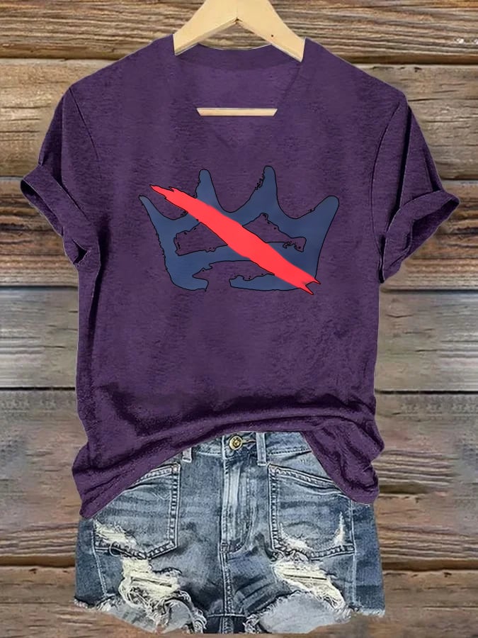 🔥Buy 3 Get 15% Off🔥V-neck Women's  America has no kings Printed Casual T-Shirt