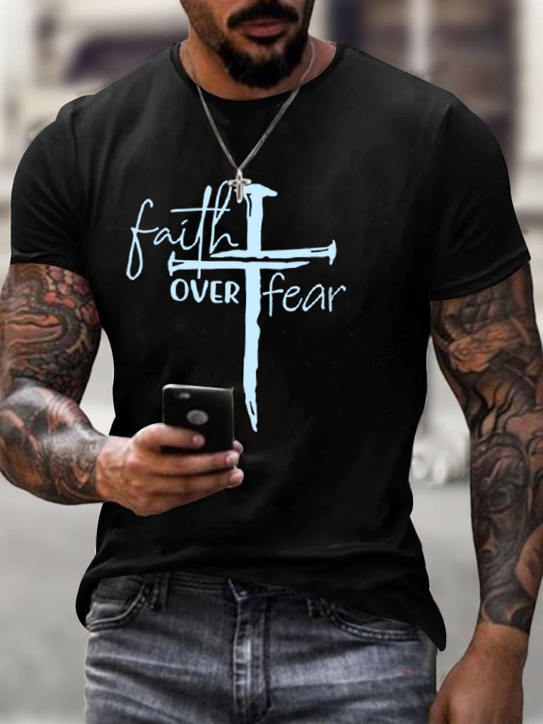 Men's Faith Over Fear Print T-Shirt
