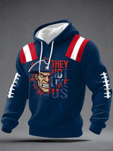 Men's Retro Football Print Casual Long-Sleeved Top