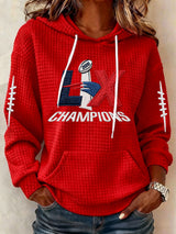 Women’s Football Graphic Waffle Knit Hoodie