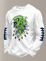 Men's Football Waffle Fabric Long-Sleeved T-Shirt