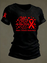 Women's Heart Disease Awareness Crewneck T-shirt