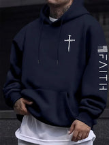 Men's Faith Cross Print Hoodie