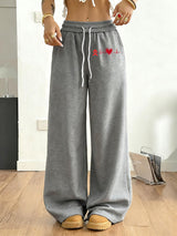 Women's Heart Disease Awareness Print Casual Trousers