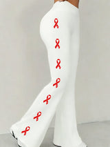 Women's Heart Disease Awareness Printed High-Stretch Leggings