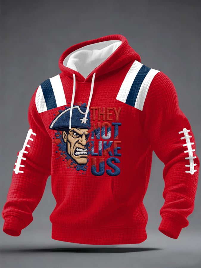 Men's Retro Football Print Casual Long-Sleeved Top