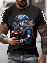 Men's Football Print Casual T-shirt