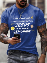 Men's Life Gave Me Some Lemons, But My Jesus Turned Them Into Lemonade Faith Faith Printed  Shirt