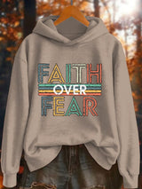 Women's Faith Letters Print Hoodie