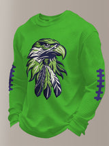 Men's Football Waffle Fabric Long-sleeved T-shirt