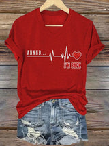 Women's Heart Disease Awareness Print T-shirt