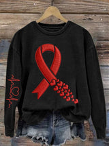 Women's Heart Disease Awareness Print Sweatshirt