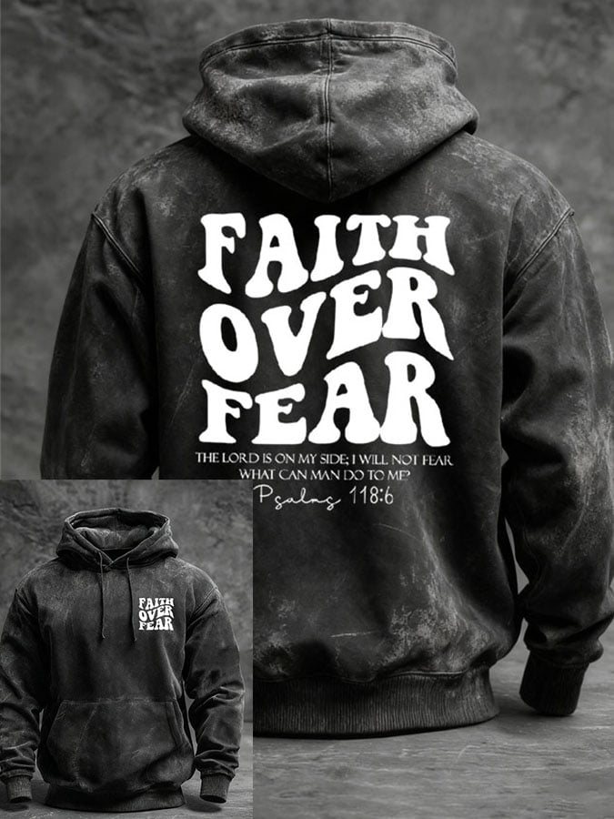 Men's Faith Over Fear Vintage Hoodie